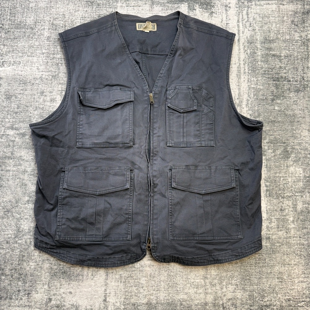 Duluth Vest Mens XL Fire Hose Flex Working Man Utility 17 Pockets Canvas‎ Chore